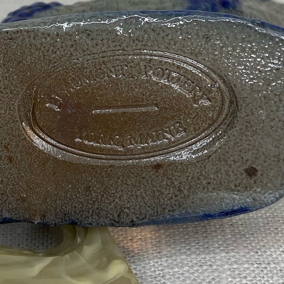 BBP Pottery Works Salt Glaze Stoneware Sheep/Lamb Figurine Cobalt Blue 3”x3.5” - Picture 5 of 6